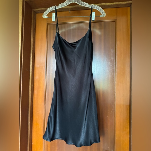 Meshki Valentina Satin Mini Dress Black Small NWT - Picture 5 of 7